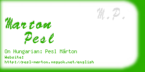marton pesl business card